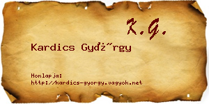 Kardics György névjegykártya
